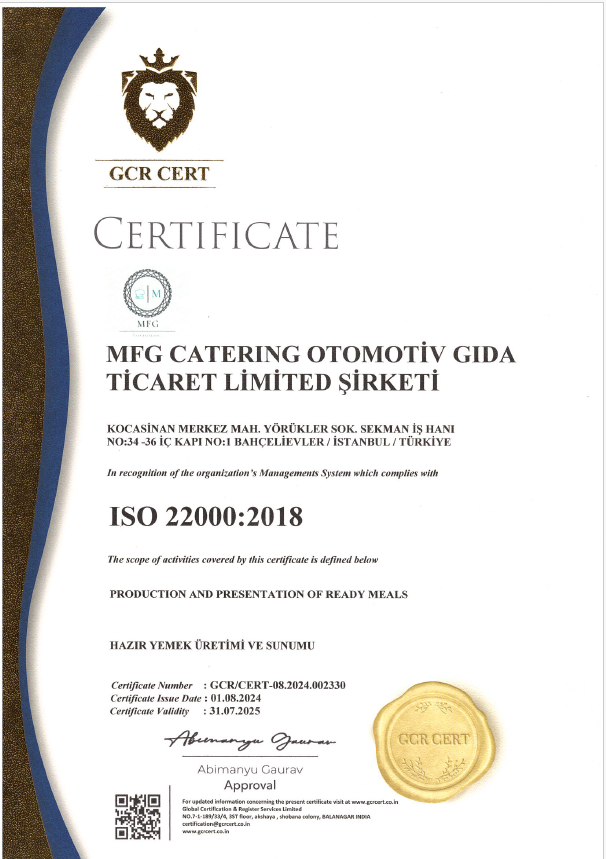 ISO 22000 Gıda Güvenliği Yönetim Sistemi
